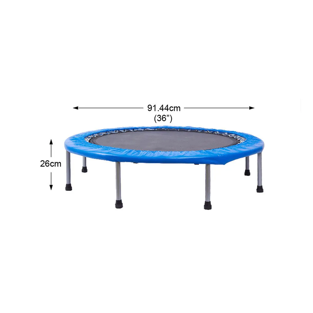 Mini Trampoline Jogger Rebounder Home Gym Workout Fitness - blue