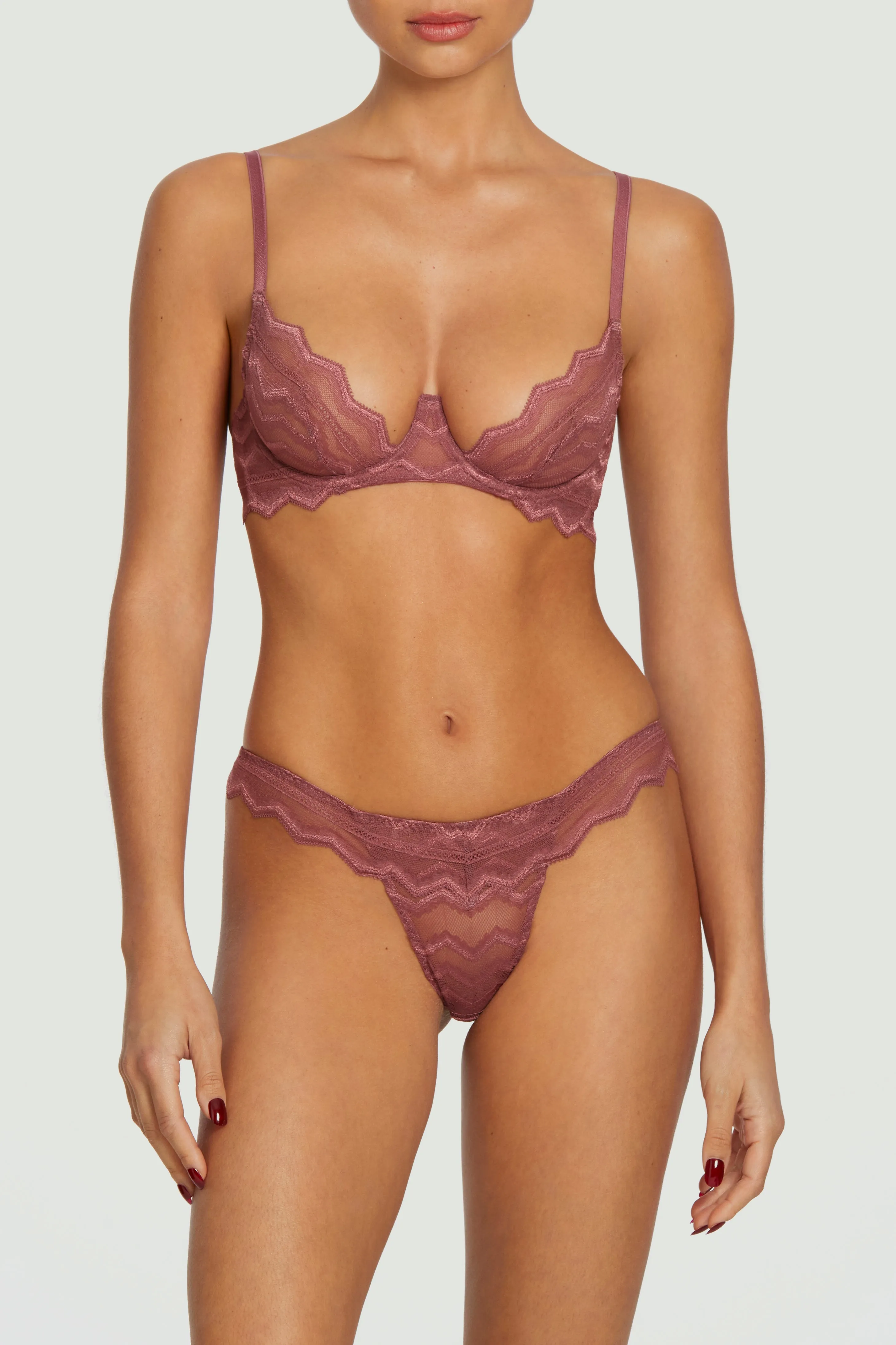 Muse by Coco de Mer Margot Brazilian Knicker in Deep Rose