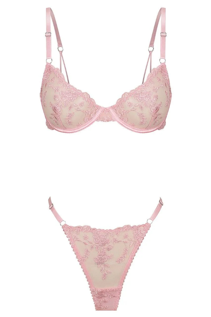 Nicolette Thong Set Baby Pink