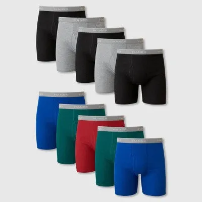 Open Box - Hanes Red Label Men's Super Value Boxer Briefs 10pk - Assorted Colors S