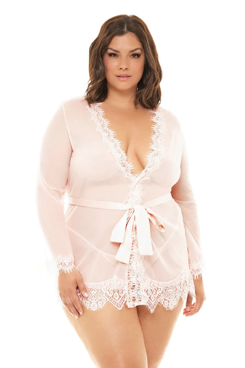 Plus Size Provence Sheer Bridal Robe