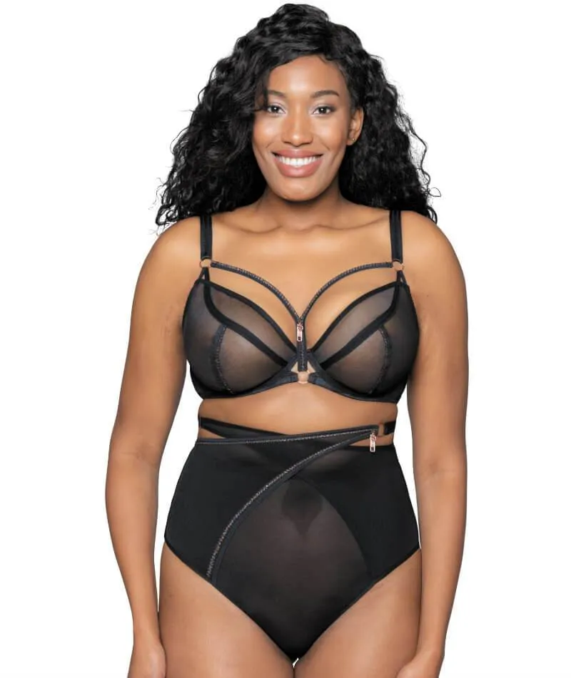 Scantilly Unzipped Plunge Bra - Black