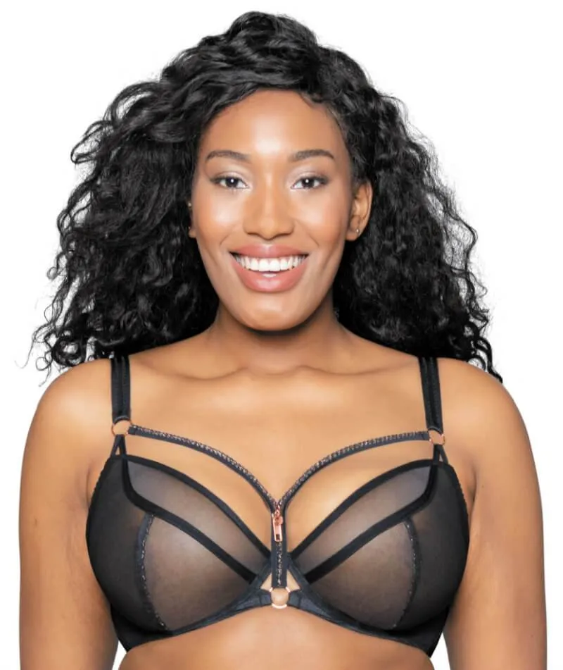 Scantilly Unzipped Plunge Bra - Black