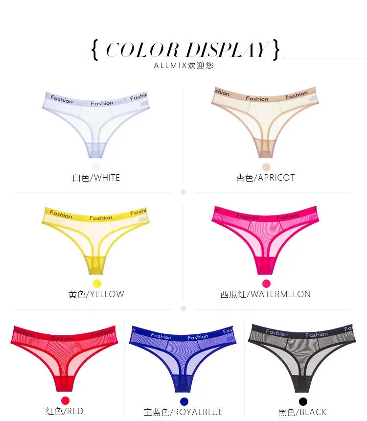 Sexy Transparent Underwear Women Crotch Cotton Briefs Soft Hollow Out Panties String Thong Sex Lingerie