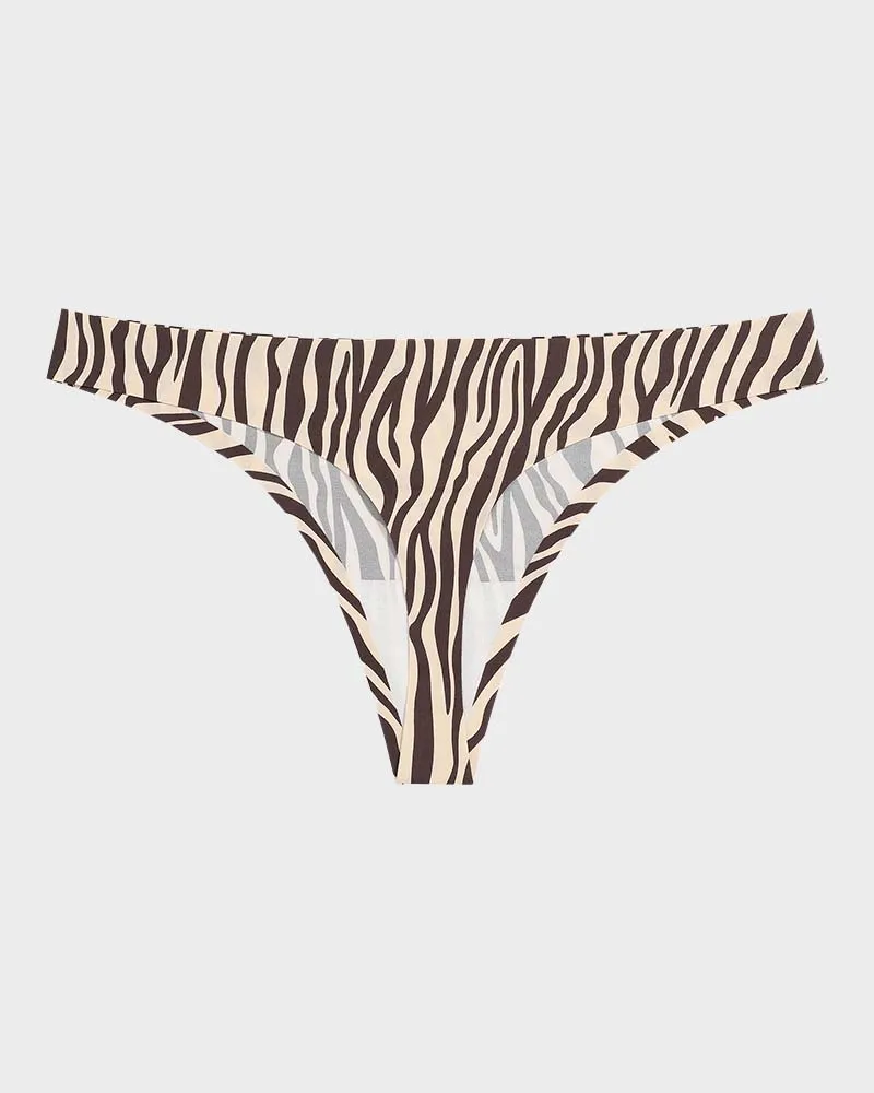 SheCurve®Low-Rise Animal Print Seamless Thong Panty