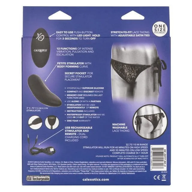 Silicone Rechargeable Lace Thong Panty 3 Piece Vibrator With Remote Control