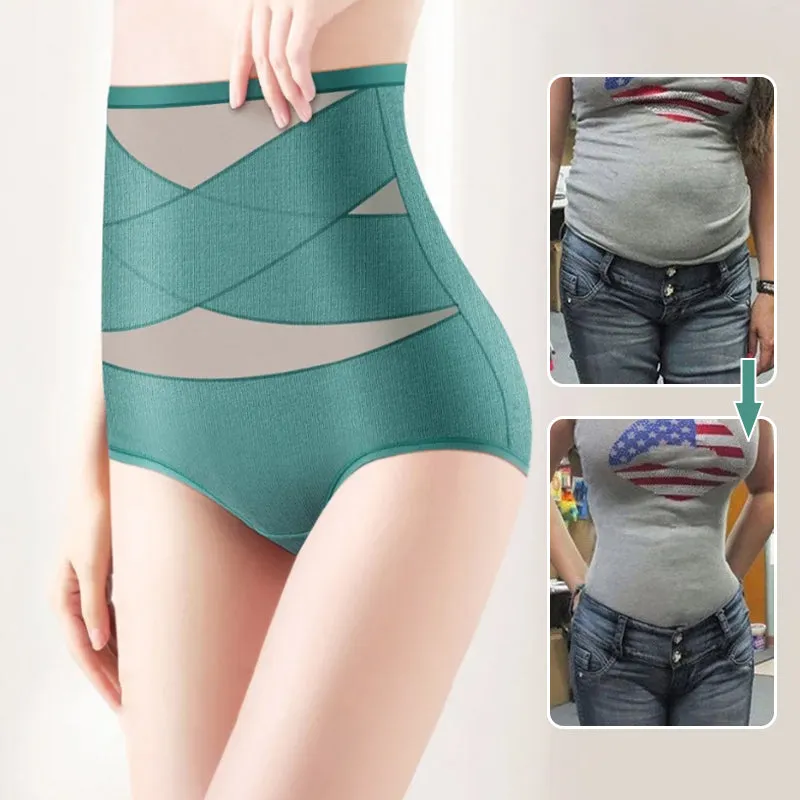 Silk High Waist Crossover Body Shaping Panties