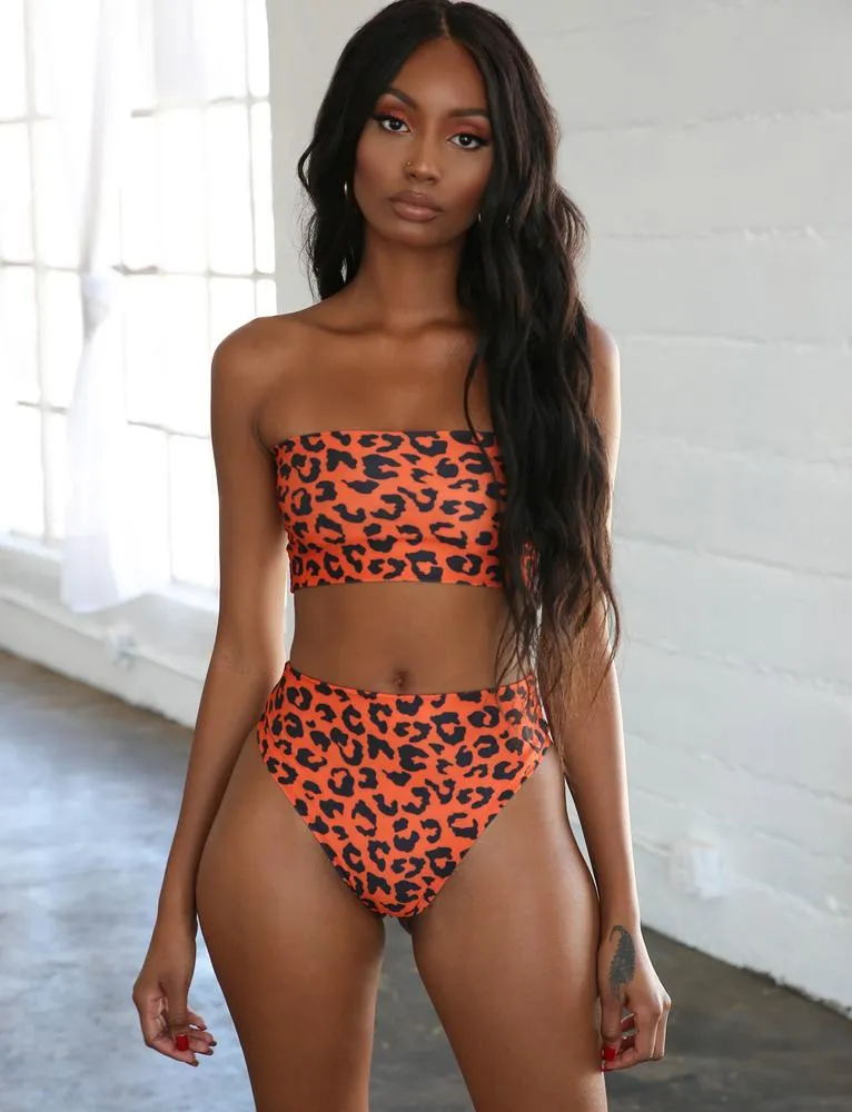 Solange Bikini Set - Orange Leopard