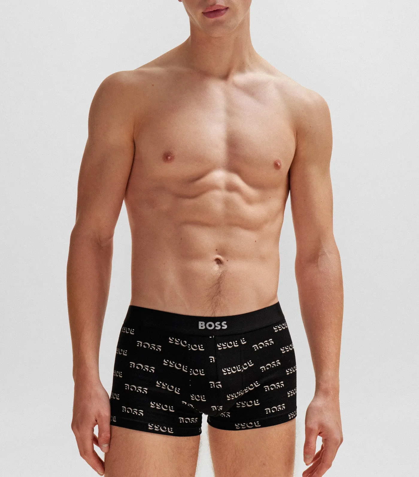 Two-Pack of Stretch-Cotton Trunks with Logo Waistbands