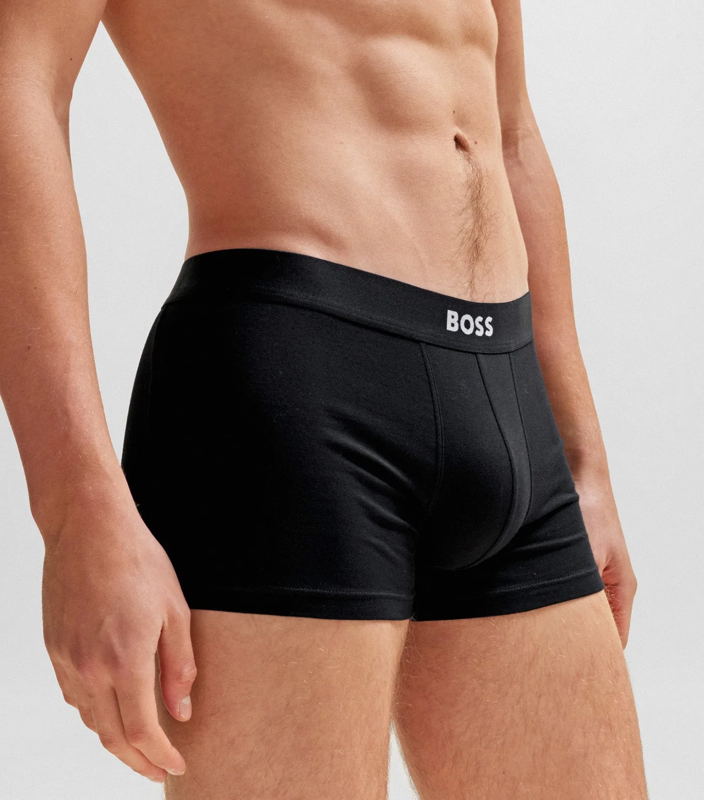 Two-Pack of Stretch-Cotton Trunks with Logo Waistbands