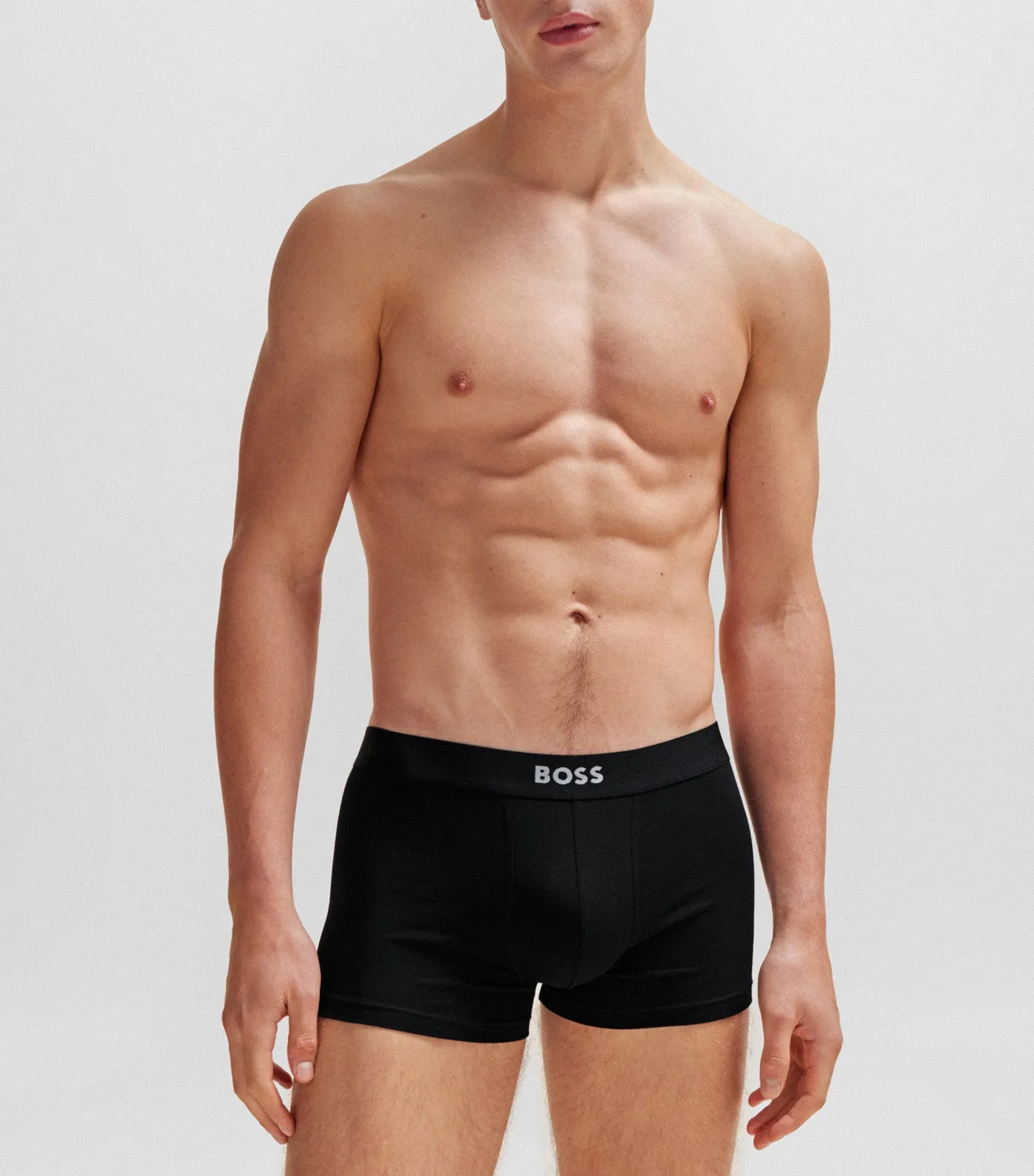 Two-Pack of Stretch-Cotton Trunks with Logo Waistbands