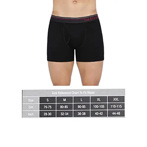 Van Heusen Men Boxer Briefs - 100% Combed Cotton - Pack Of 2 - Anti Bacterial, Colour Fresh, Moisture Wicking_10032_Anthra Mel, Pure Black_L