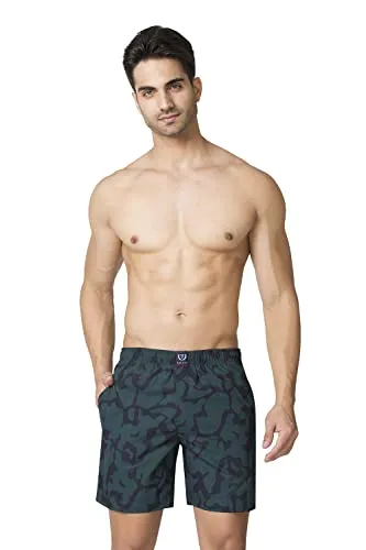 Van Heusen Men's Cotton Blend Classic Boxer Shorts (Pack of 1) (70013_Green_XL)