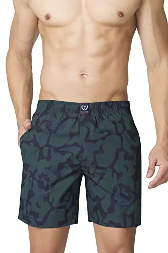 Van Heusen Men's Cotton Blend Classic Boxer Shorts (Pack of 1) (70013_Green_XL)