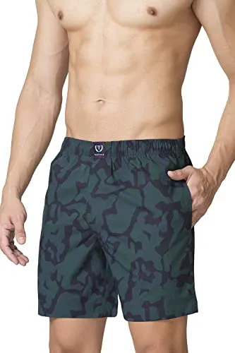 Van Heusen Men's Cotton Blend Classic Boxer Shorts (Pack of 1) (70013_Green_XL)