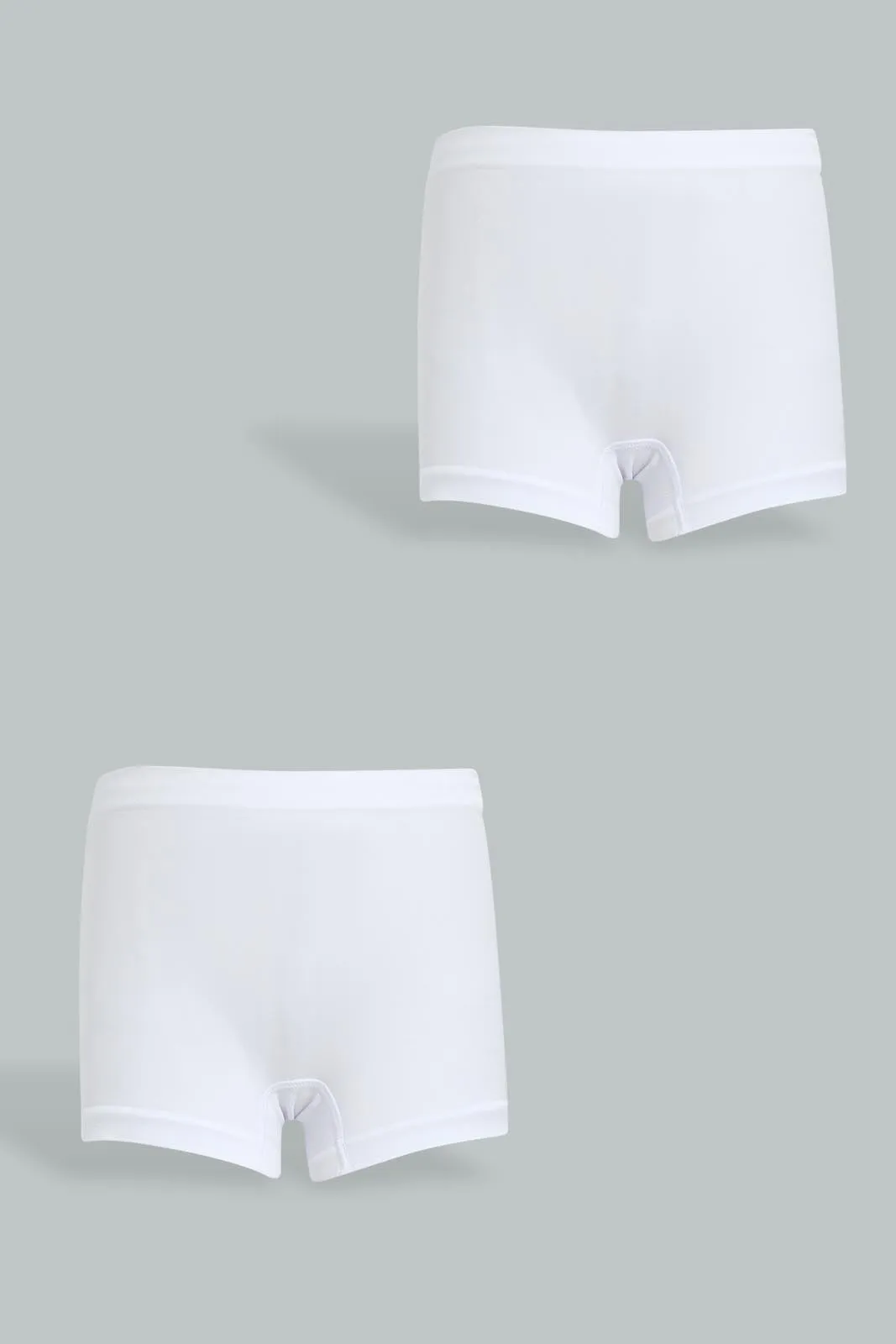 White Boxer Short For Girls (Pack of 2)