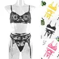 Women Lace Bra Sets Seamless Underwear Backless Vest Sexy Bralette Lingerie Ultrathin Bra & Brief Sets Female