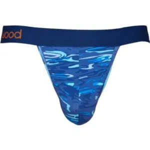 Wood Men's Soft Modal Cotton Blend Thong Blue Liquid