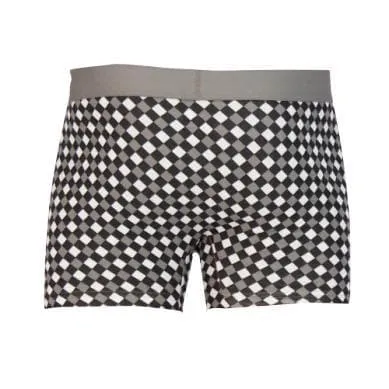 Wood Men's Super Soft Modal Blend 3 In Inseam Boxer Brief with Fly Black White Dimension