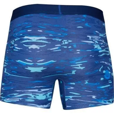 Wood Men's Super Soft Modal Blend 3 In Inseam Boxer Brief with Fly Blue Liquid