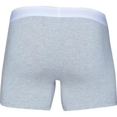 Wood Men's Super Soft Modal Blend 3 in Inseam Boxer Brief with Fly Heather Grey