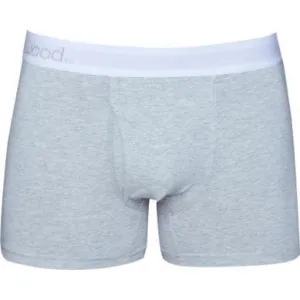 Wood Men's Super Soft Modal Blend 3 in Inseam Boxer Brief with Fly Heather Grey