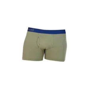 Wood Men's Super Soft Modal Blend 3 in Inseam Boxer Brief with Fly Olive Green