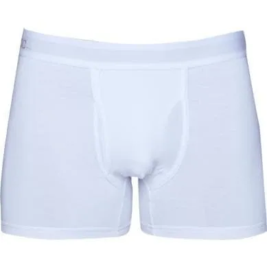 Wood Men's Super Soft Modal Blend 3 in Inseam Boxer Brief with Fly White