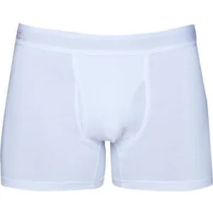 Wood Men's Super Soft Modal Blend 3 in Inseam Boxer Brief with Fly White